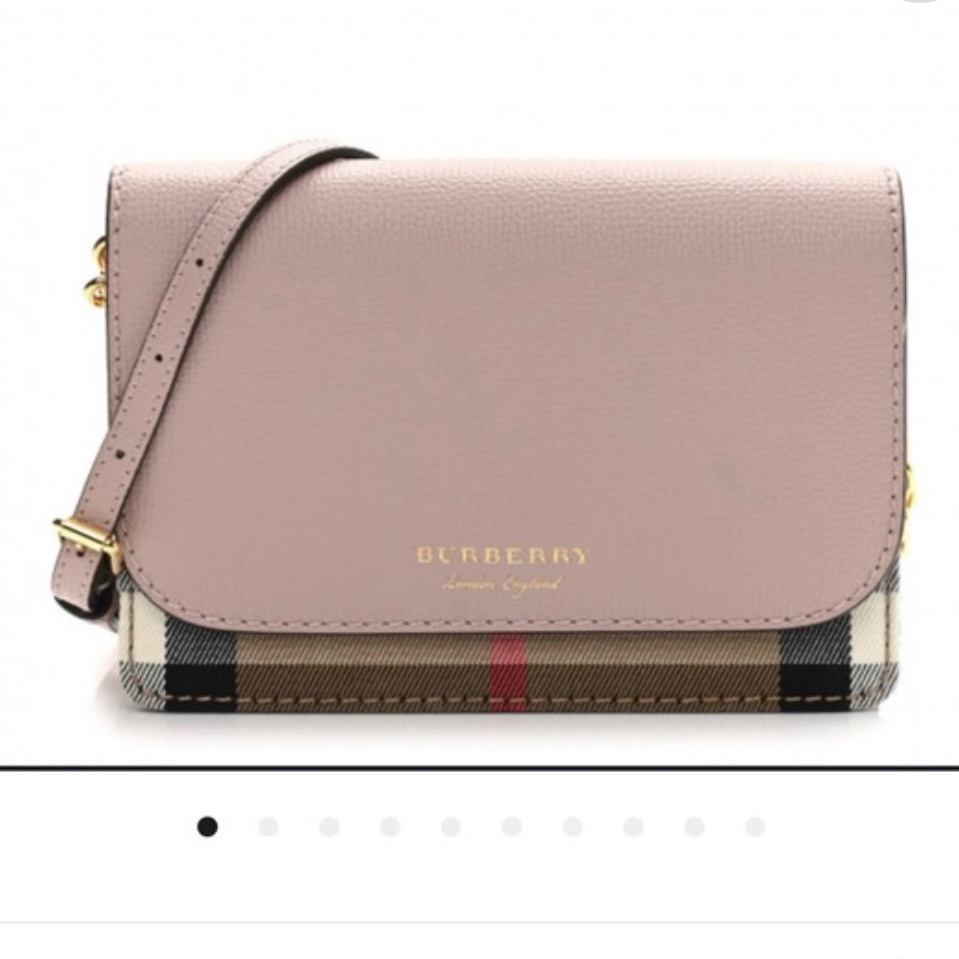 Burberry Pink Tartanmix Wallet On Chain